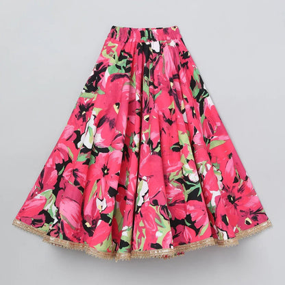 Multi - Color Floral Lehenga Set for Girls - BYB PREMIUM