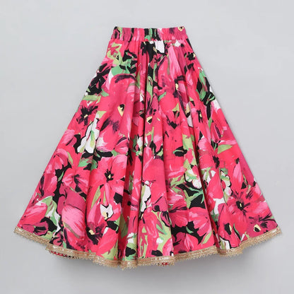 Multi - Color Floral Lehenga Set for Girls - BYB PREMIUM