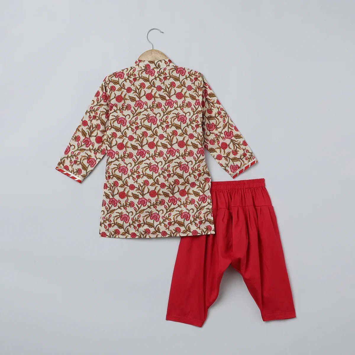 Multicolor jaipur floral print kurta pyjama set for boys   byb premium