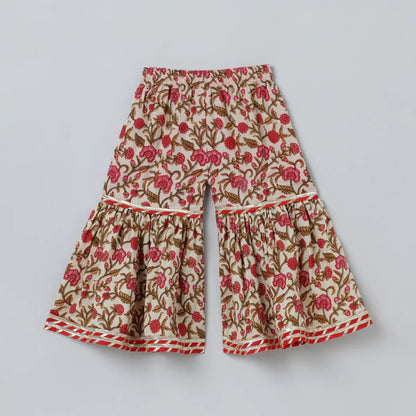 Multicolor Jaipur Floral Printed Kurti Sharara Set for Girls - BYB PREMIUM