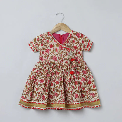 Multicolor Jaipur Floral Printed Kurti Sharara Set for Girls - BYB PREMIUM