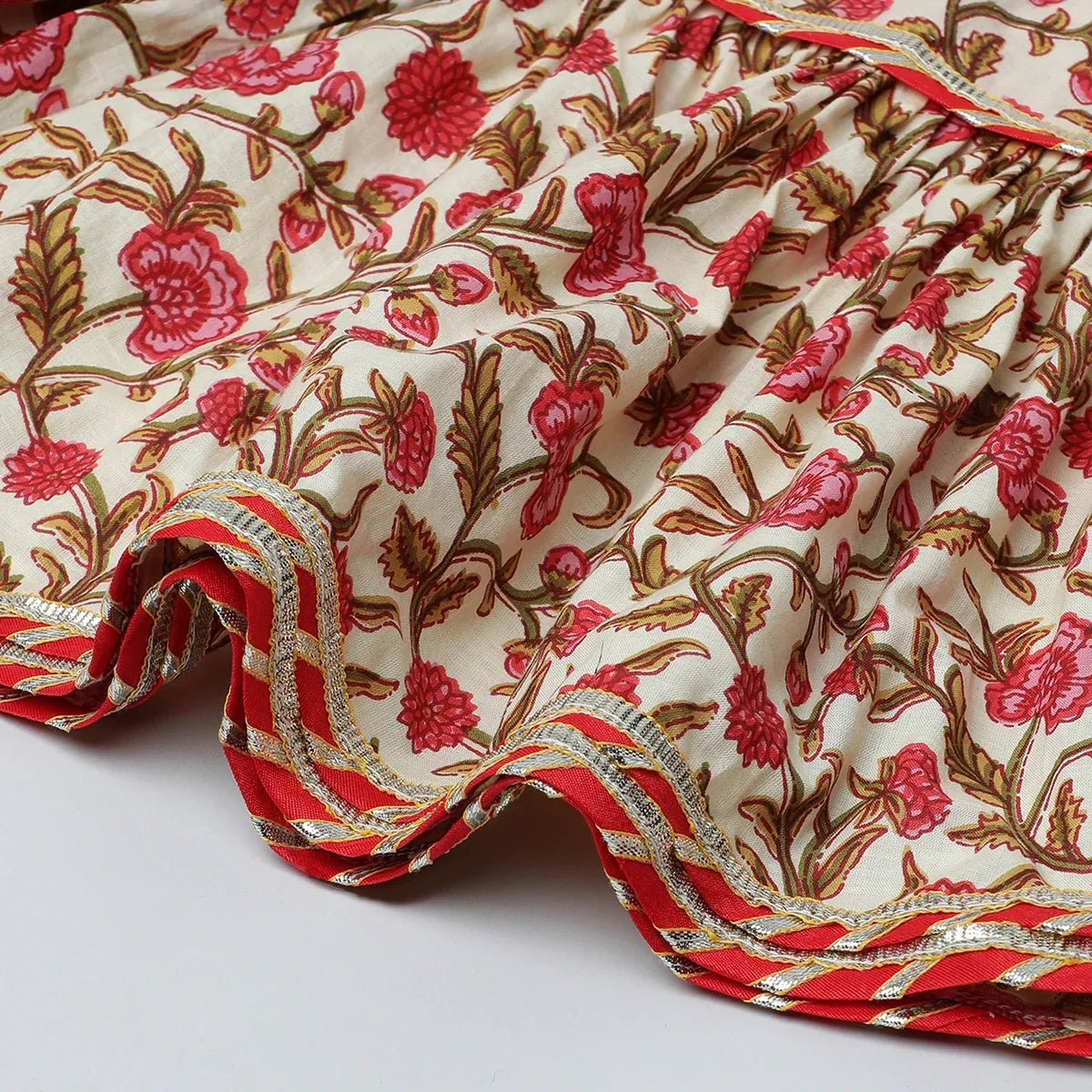 Multicolor Jaipur Floral Printed Kurti Sharara Set for Girls - BYB PREMIUM