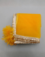 Load image into Gallery viewer, Mustard Dola Silk Hand-Embroidered Lehenga Set for Girl - BYB PREMIUM

