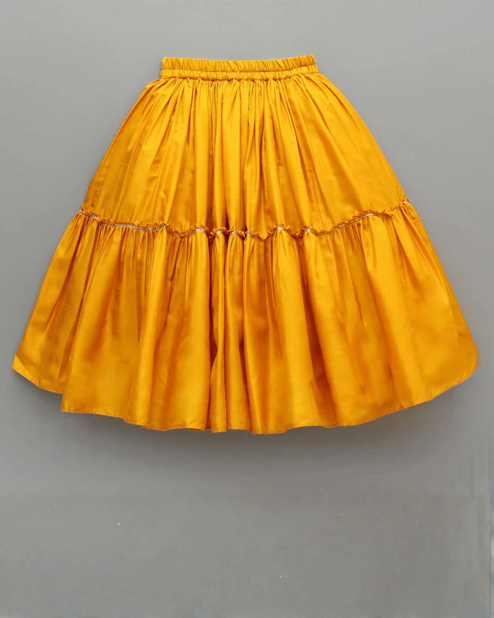Mustard Dola Silk Hand-Embroidered Lehenga Set for Girl - BYB PREMIUM