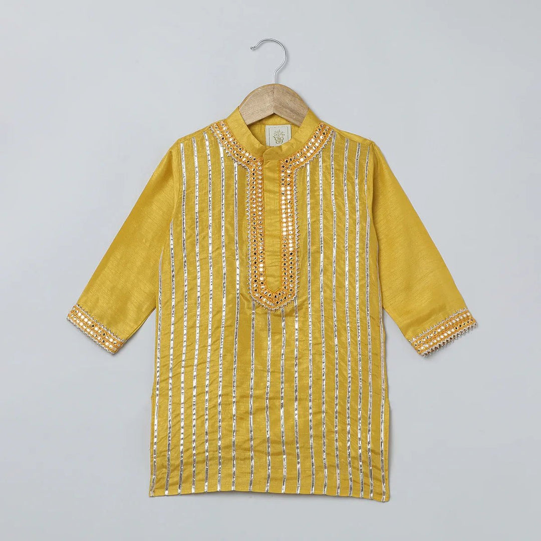 Mustard Yellow Kurta - Dhoti Set for Boys - BYB PREMIUM