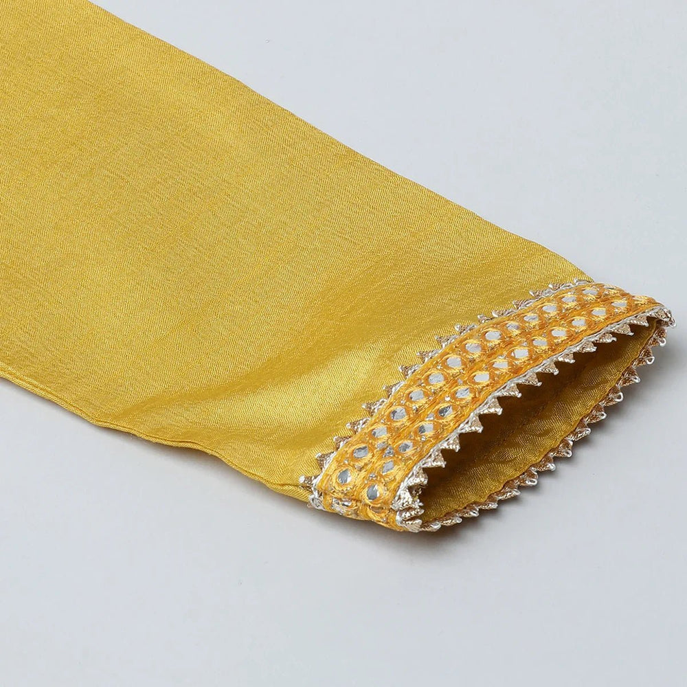Mustard Yellow Raw Silk Kurta Dhoti Set for Boys - BYB PREMIUM