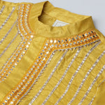Load image into Gallery viewer, Mustard Yellow Raw Silk Kurta Dhoti Set for Boys - BYB PREMIUM
