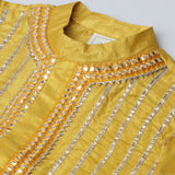 Mustard Yellow Raw Silk Kurta Dhoti Set for Boys - BYB PREMIUM