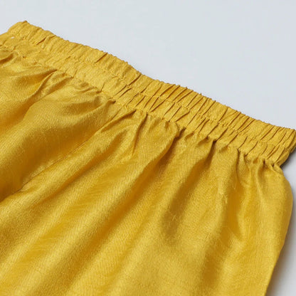 Mustard Yellow Silk Kurta - Pyjama Set for Boys - BYB PREMIUM