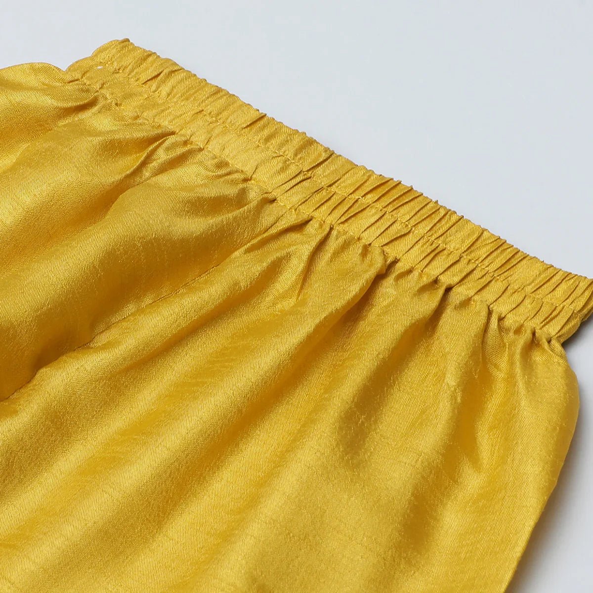 Mustard yellow silk kurta   pyjama with embroidered jacket   byb premium