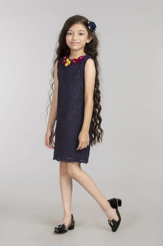 Navy blue lace dress   byb premium