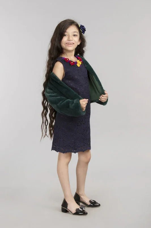 Navy blue lace dress   byb premium