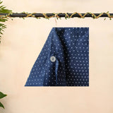 Navy Blue Pure Linen Polka Dot Shirt Set for Boys - BYB PREMIUM