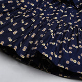 Navy Floral Linen Strap Dress - BYB PREMIUM