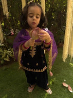 Load image into Gallery viewer, Navy Velvet Patiala Kurti Set - BYB PREMIUM
