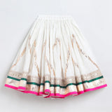 Off-White Chanderi Lehenga Set for Girls with Contrast Lace & Dupatta - BYB PREMIUM