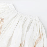 Off-White Chanderi Lehenga Set for Girls with Contrast Lace & Dupatta - BYB PREMIUM