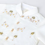 Load image into Gallery viewer, Off-White Cotton Kurta Dhoti Set for Babies with Moti &amp; Gota Work - BYB PREMIUM
