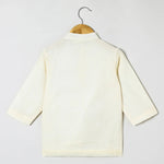 Load image into Gallery viewer, Off-White Doria Cotton Mayurpankh Embroidered Dhoti Set for Boys. - BYB PREMIUM
