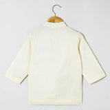 Off-White Doria Cotton Mayurpankh Embroidered Dhoti Set for Boys. - BYB PREMIUM
