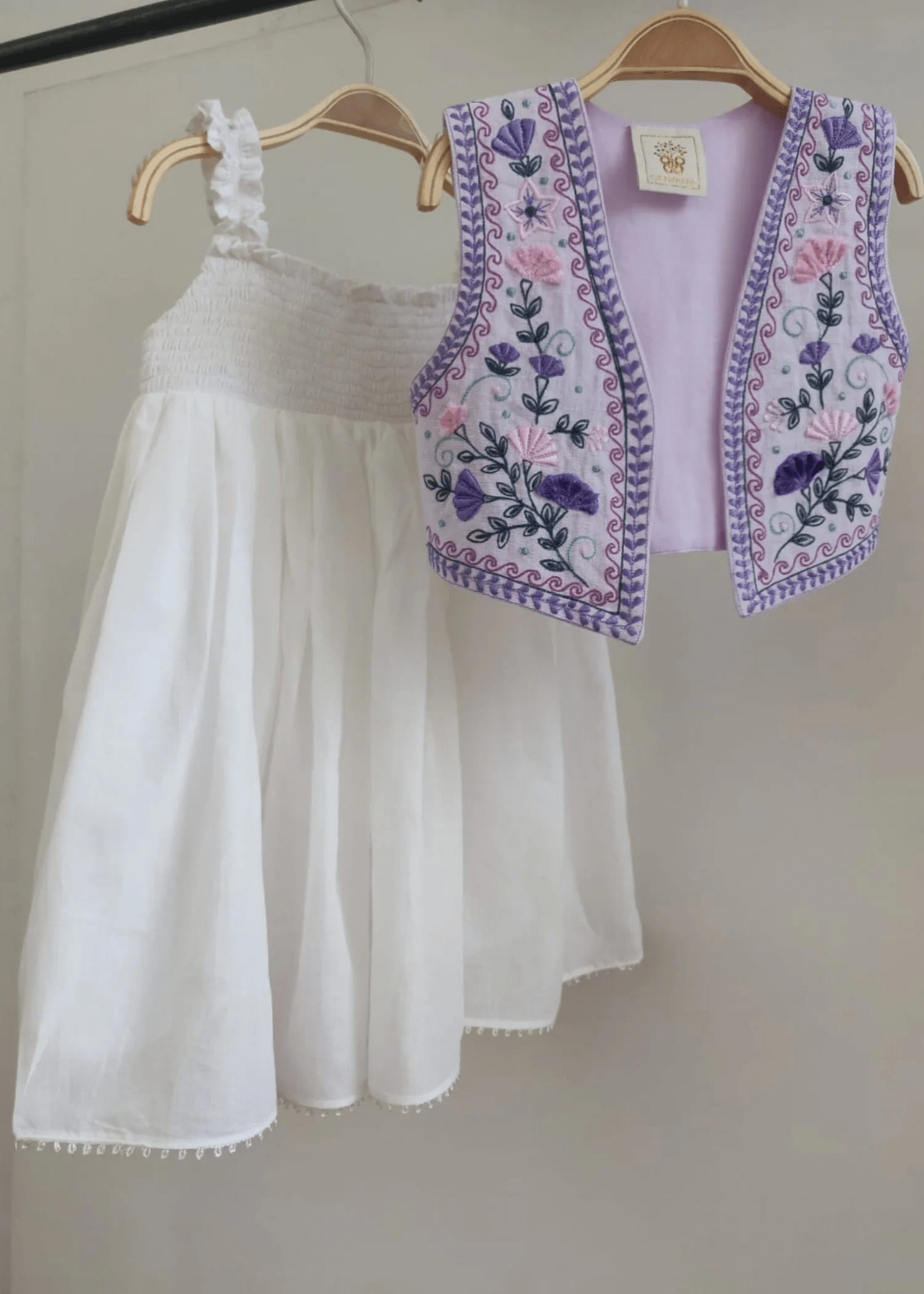 Off white dress and Shrug set - BYB PREMIUM