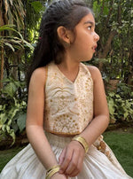 Load image into Gallery viewer, Off white halter chandler - skirt and embroidered top set - BYB PREMIUM
