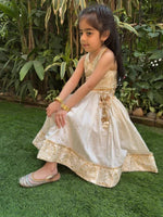 Load image into Gallery viewer, Off white halter chandler-skirt and embroidered top set - BYB PREMIUM
