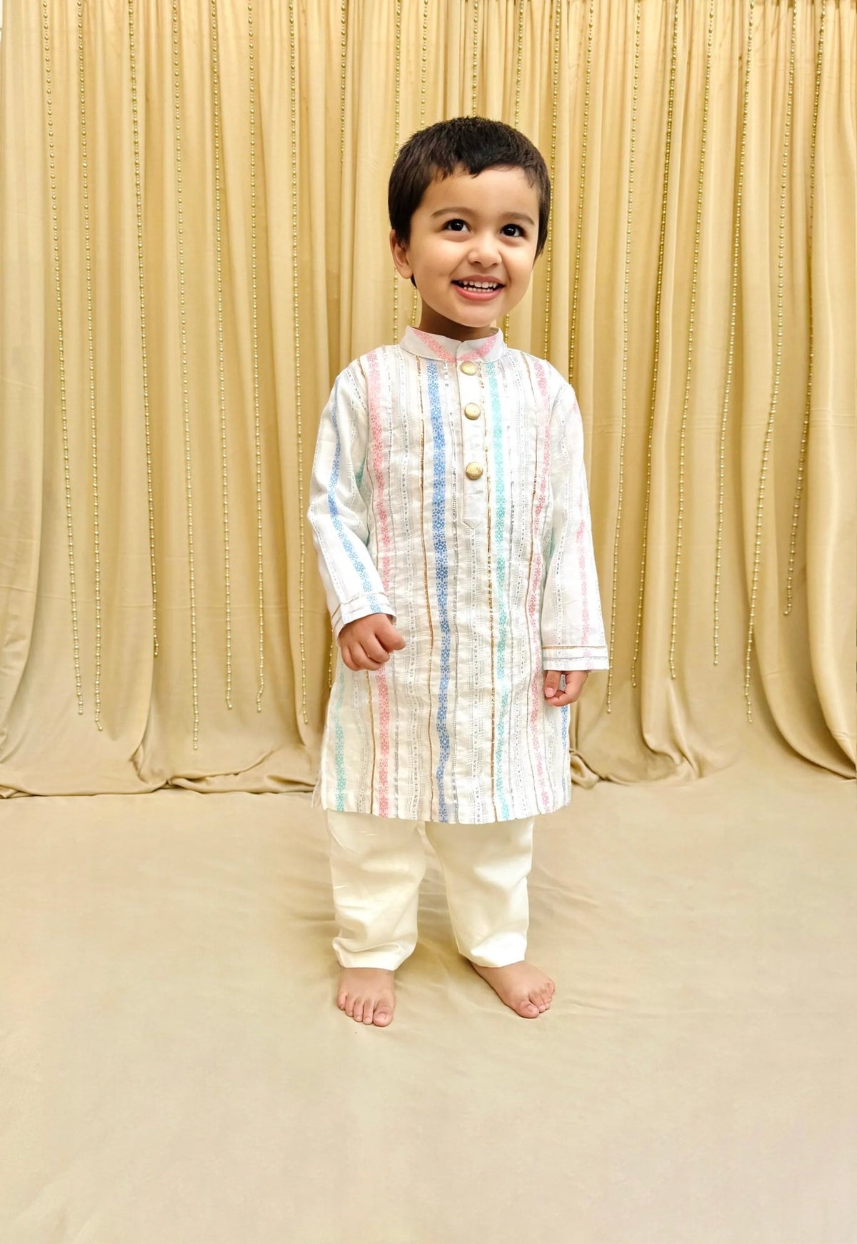 Off   white kurta pyjama set   byb premium