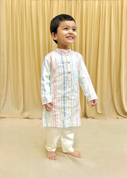 Off - white Kurta Pyjama Set - BYB PREMIUM