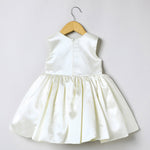 Load image into Gallery viewer, Off White Satin Girls Party Dress with Hand Bead Embroidery - BYB PREMIUM
