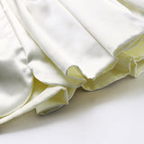 Off White Satin Girls Party Dress with Hand Bead Embroidery - BYB PREMIUM