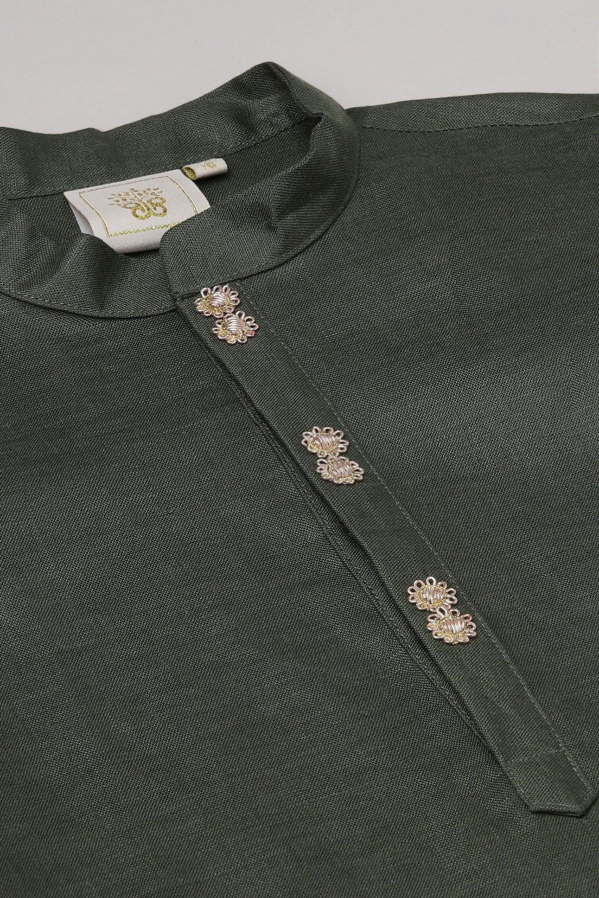 Olive green kurta pajama set   byb premium