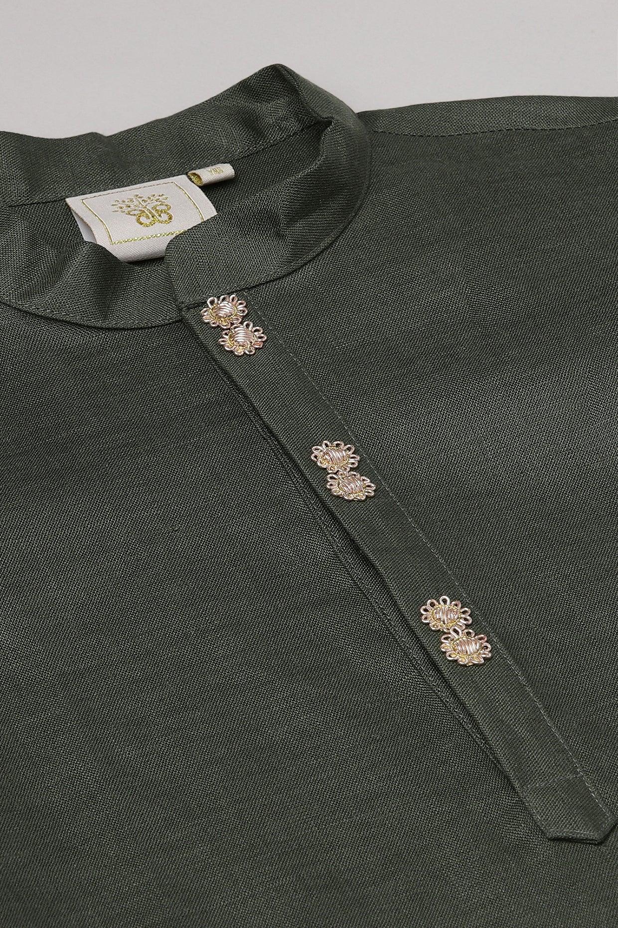 Olive Green Kurta Pajama Set - BYB PREMIUM