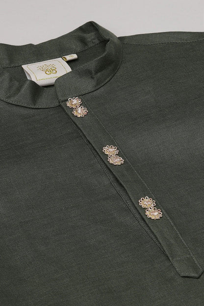 Olive Green Kurta Pajama Set - BYB PREMIUM