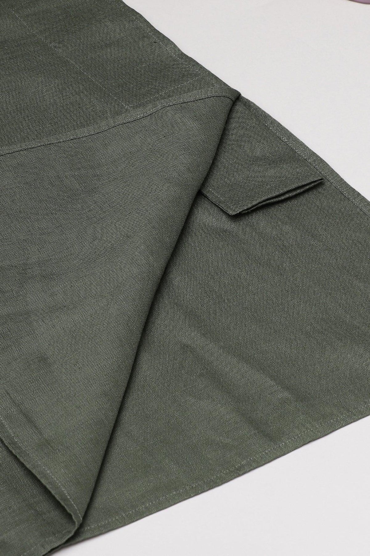 Olive green kurta pajama set   byb premium