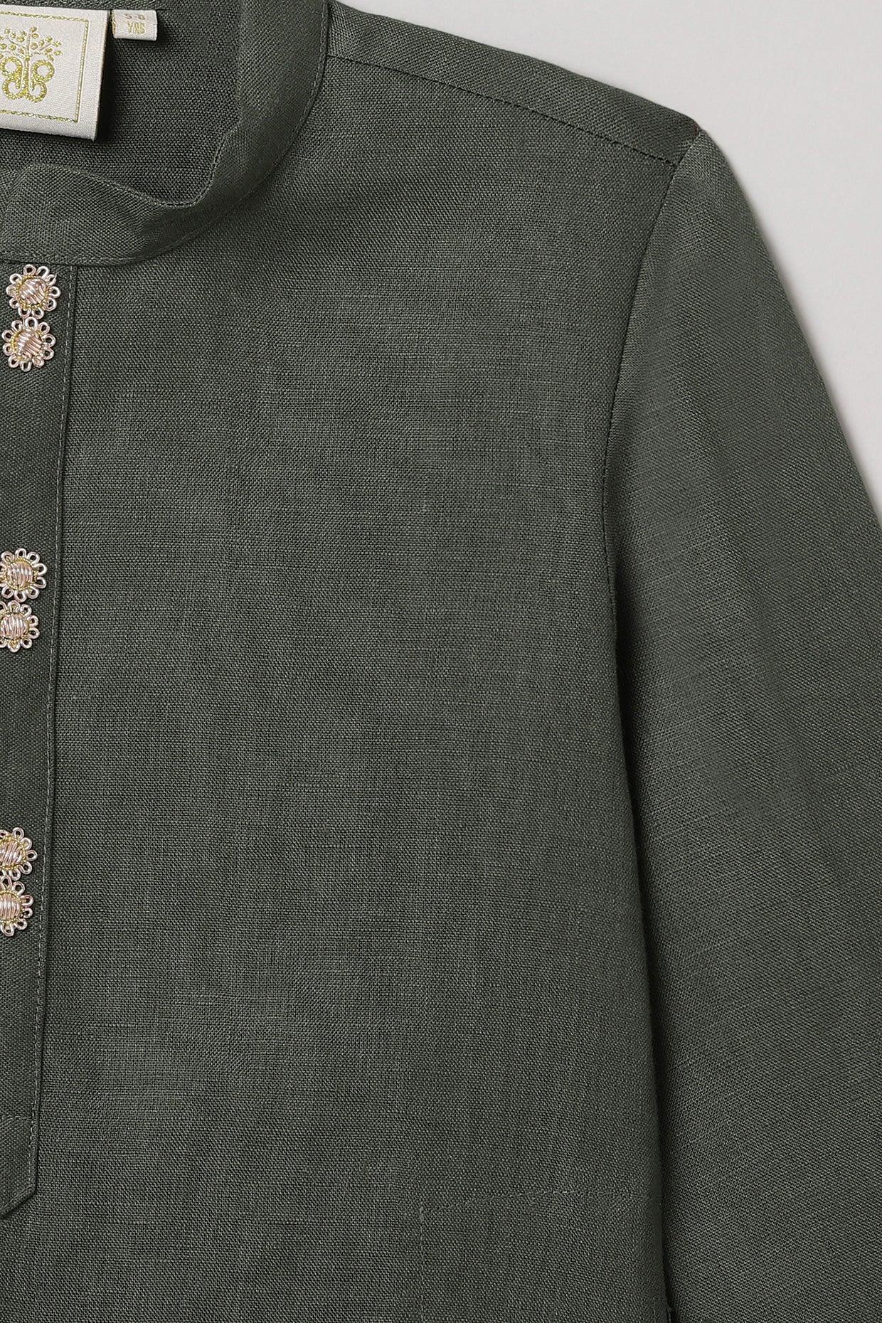 Olive Green Kurta Pajama Set - BYB PREMIUM