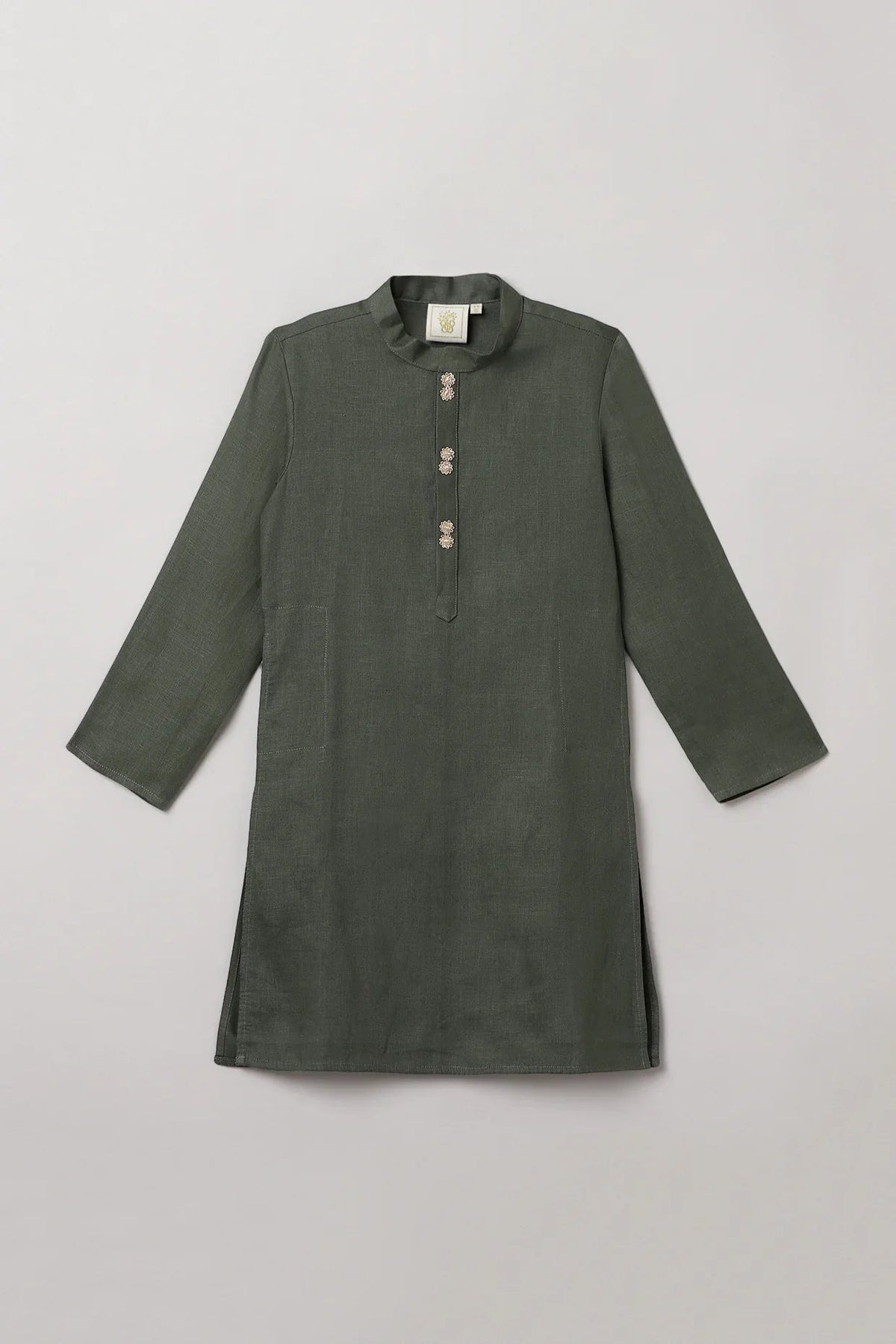 Olive green kurta pajama set   byb premium