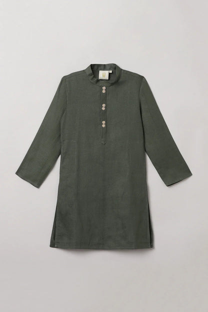 Olive Green Kurta Pajama Set - BYB PREMIUM
