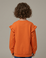Orange Butterfly Embroidered Sweatshirt for Kids - BYB PREMIUM