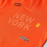 Orange Cotton Boys Hooded Sweatshirt with Sequin Text - BYB PREMIUM