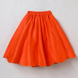 Orange Girls Lehenga Choli Set in Tussar Silk with Embroidery & Net Dupatta - BYB PREMIUM