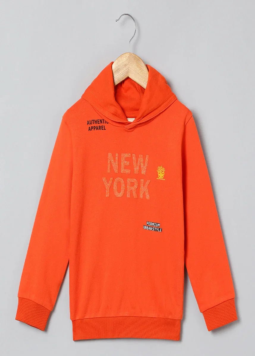 Orange power sequin sweatshirt for kids   byb premium
