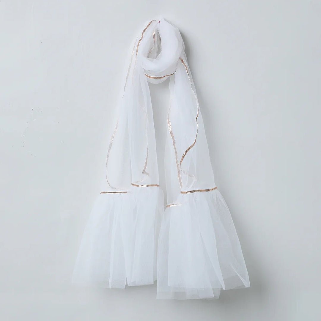 Pastel Pink & White Embroidered Lehenga Choli Set for Girls - BYB PREMIUM