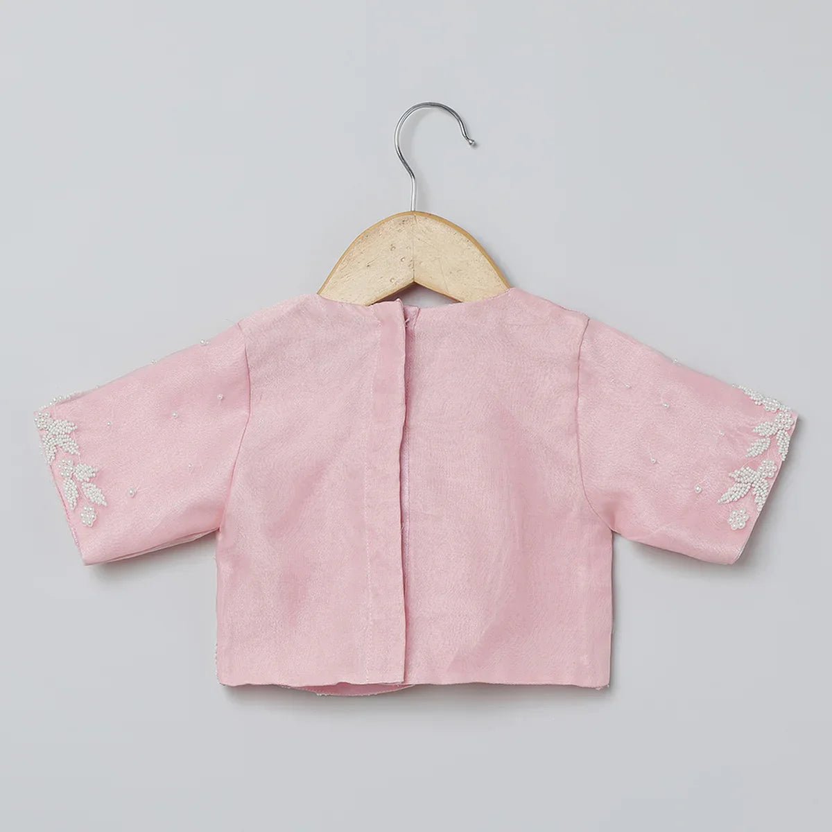 Pastel Pink & White Embroidered Lehenga Choli Set for Girls - BYB PREMIUM