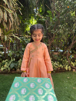 Load image into Gallery viewer, Peach Chanderi Silk Anarkali for Girls with Hand Embroidery - BYB PREMIUM
