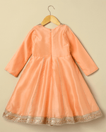 Load image into Gallery viewer, Peach Chanderi Silk Anarkali for Girls with Hand Embroidery - BYB PREMIUM
