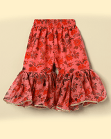 Peach Floral Chiffon Top Sharara Set for Girls - BYB PREMIUM