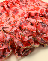Peach Floral Chiffon Top Sharara Set for Girls - BYB PREMIUM