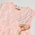 Load image into Gallery viewer, Peach Kaftan Kurta Sharara Set with Embroidery &amp; Tassel Dupatta - BYB PREMIUM
