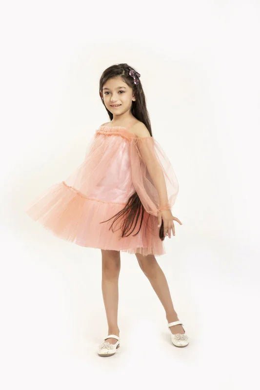 Peach tulle dress   byb premium